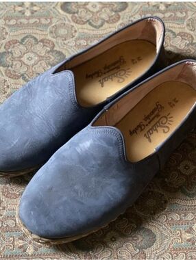 Sabah Blue Leather Loafers Casual Chic US Mens 17 - 17.5 Sabah Size 49